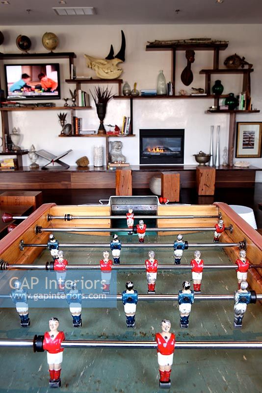 Table football in modern games room 