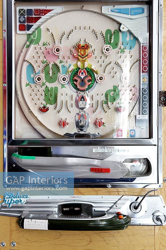 Close-up of electronic pingball machine 