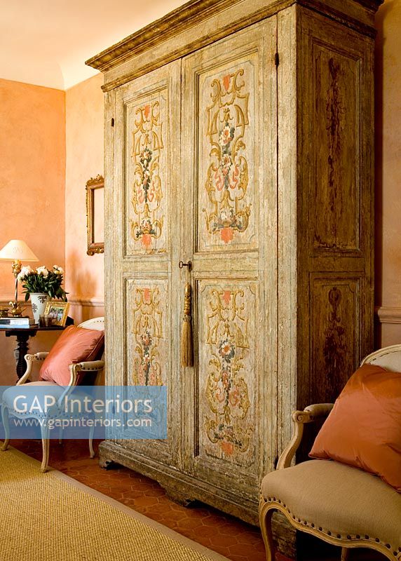Ornate wardrobe in classic living room 