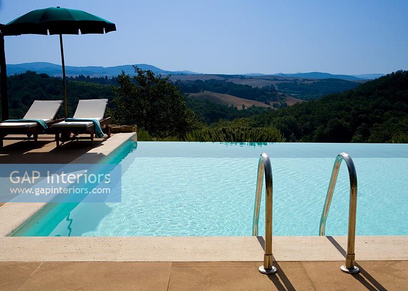 Swimming pool with views of countryside 