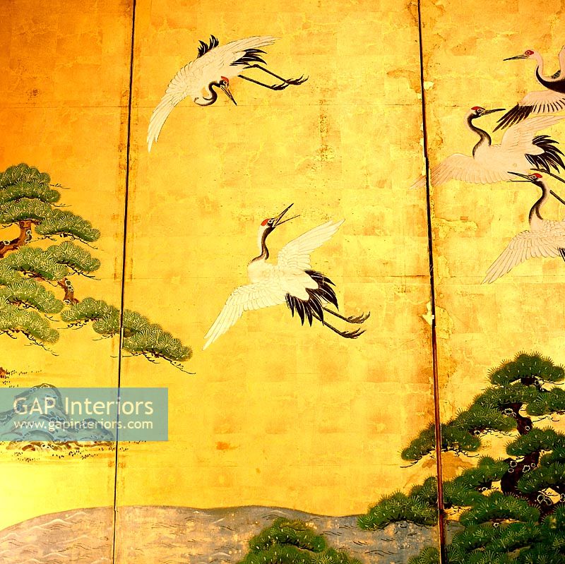Close up of oriental painting 