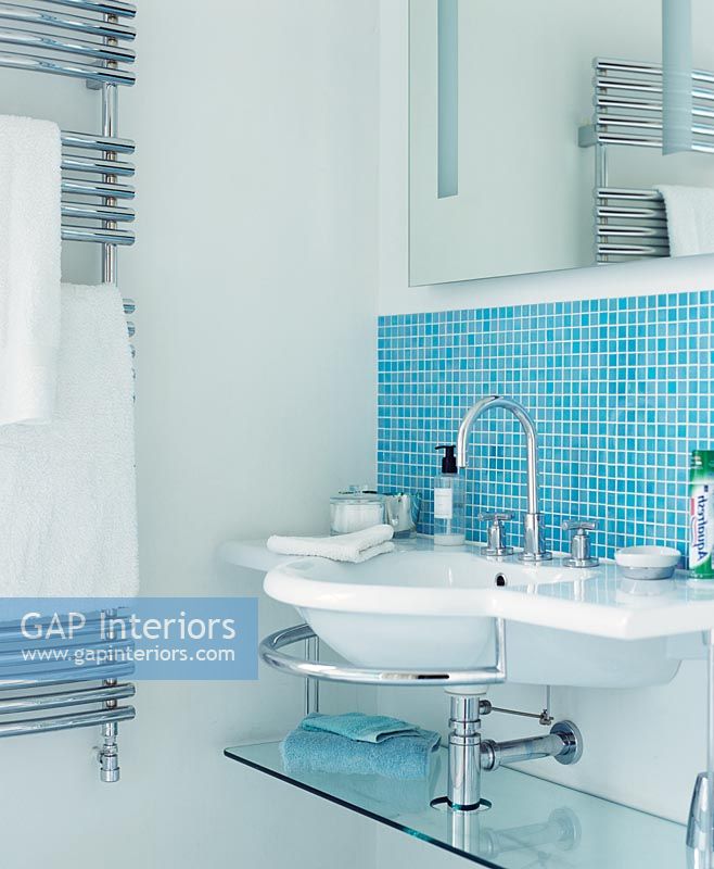 Gap Interiors Modern Bathroom Sink With Turquoise
