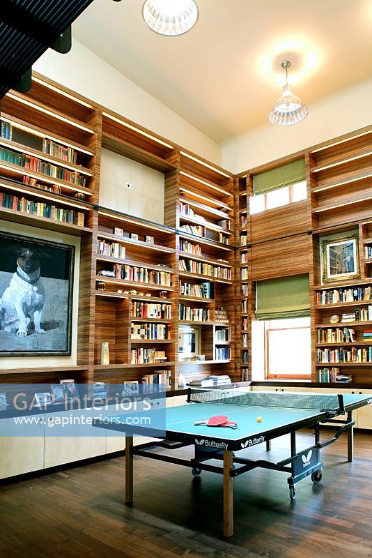 Modern library with table tennis table 