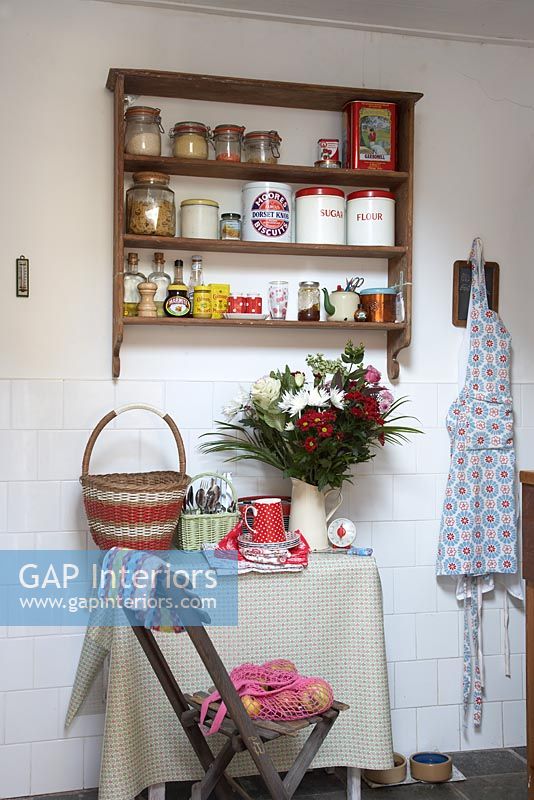 Country kitchen with vintage furnishings