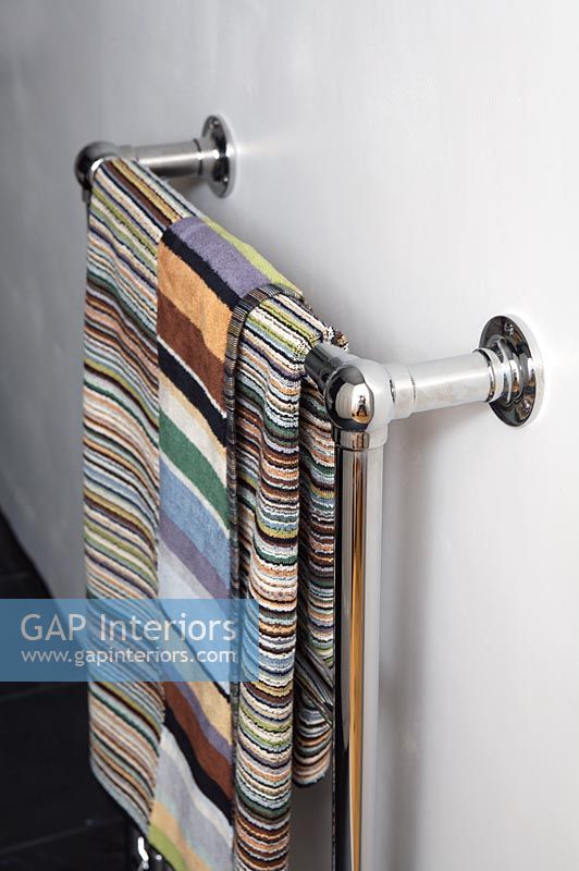 Heated towel rail, detail