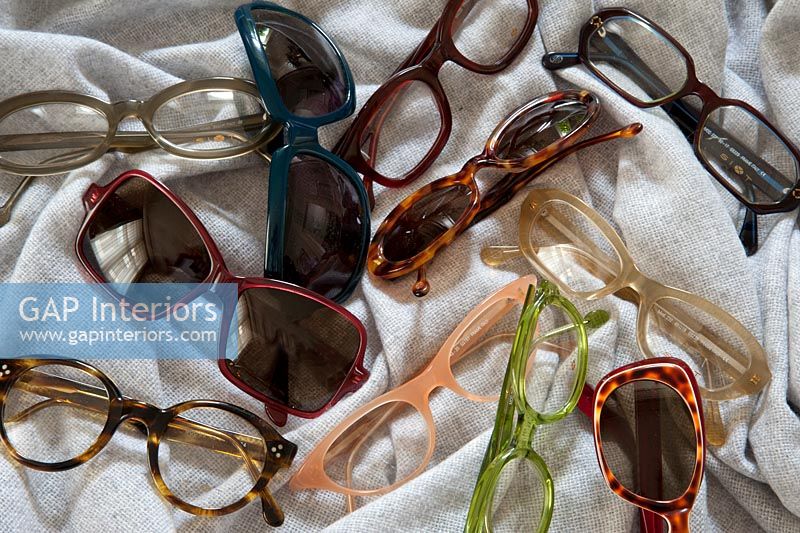 Assortment of spectacles, detail 