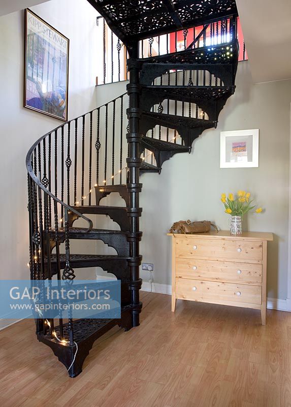 Modern iron spiral staircase 
