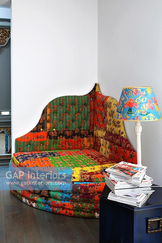 Colourful oriental style corner sofa 
