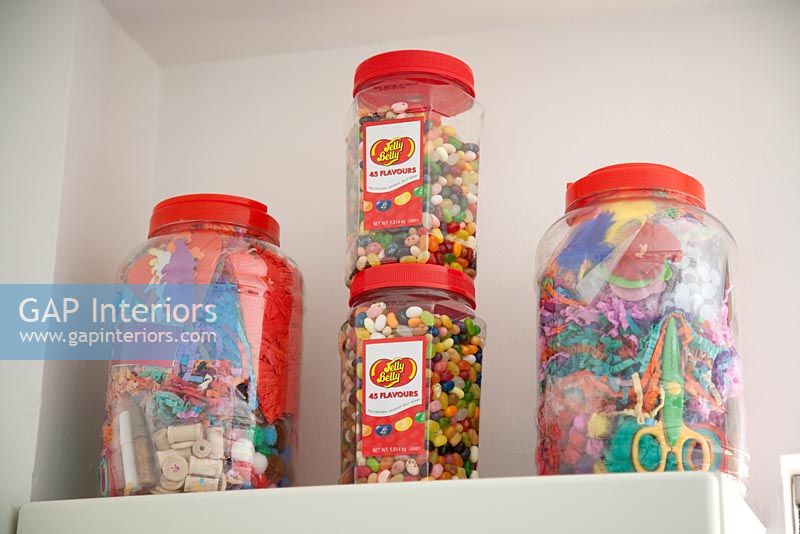 Sweets stored in jars