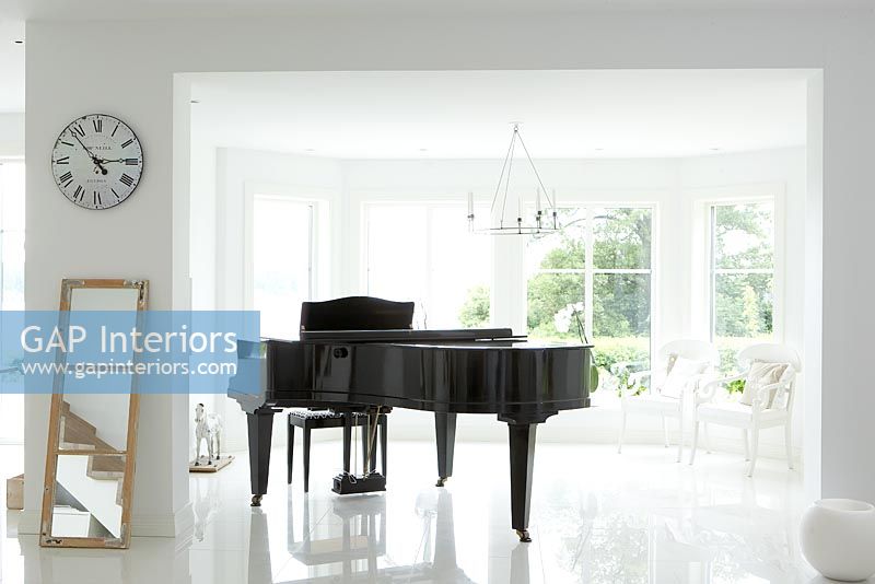 Piano in modern music room