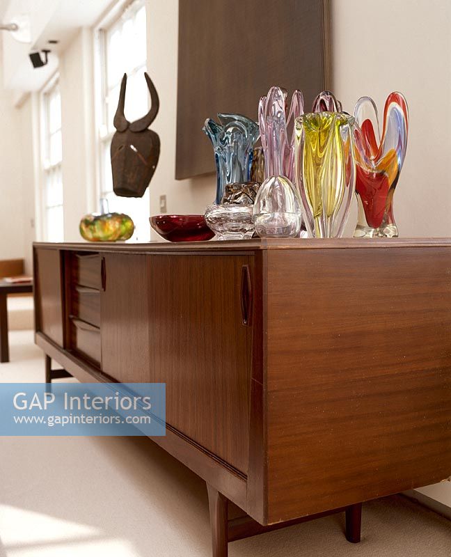 Sideboard with glassware