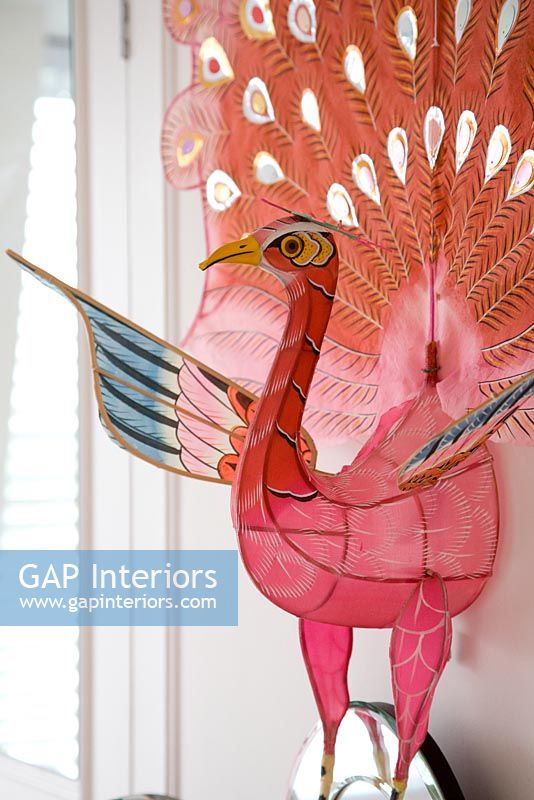 Colourful paper peacock decoration