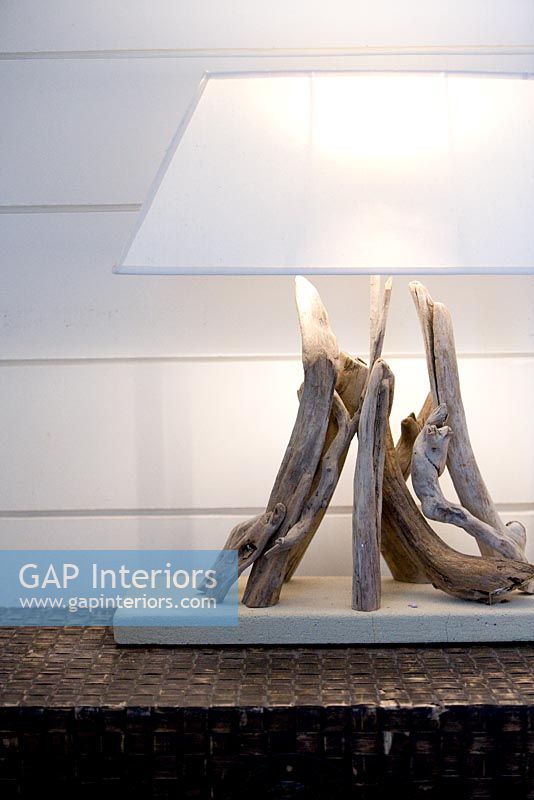Lamp made from driftwood