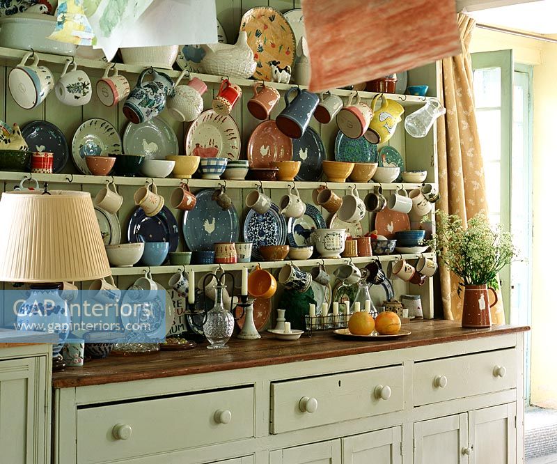 Country dresser with crockery collection