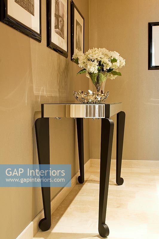 Mirrored console table in hall