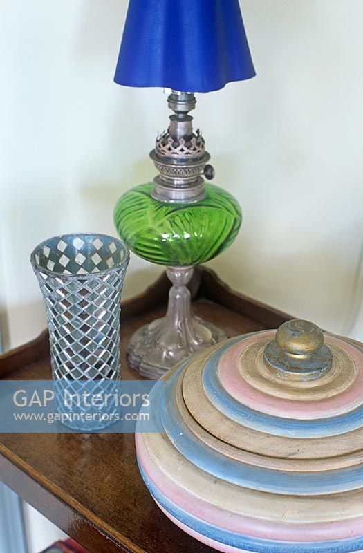 decorative oil lamp and vases