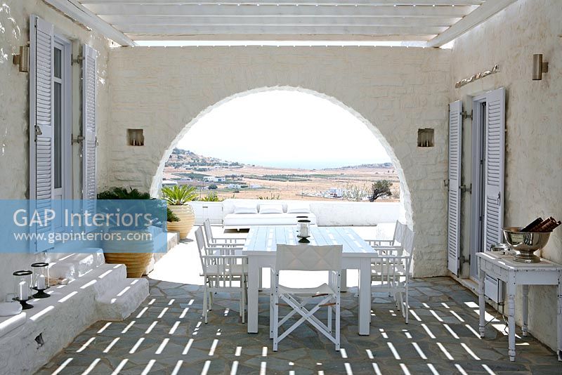Classic villa terrace with sea view
