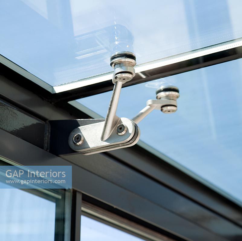 Door fittings on modern conservatory 