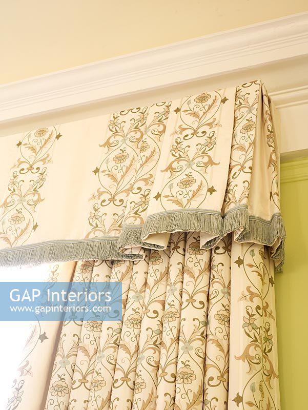 Detail of classic curtains and valance 