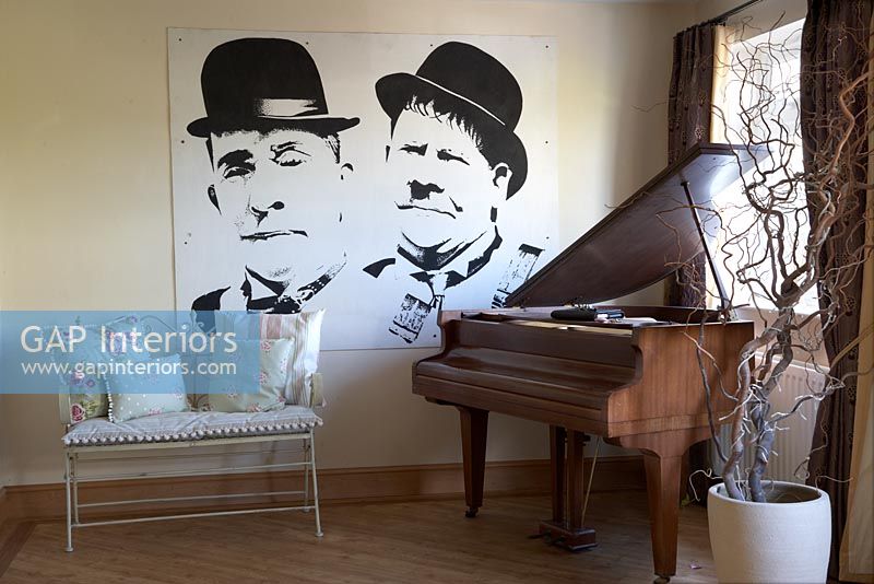 Piano in music room