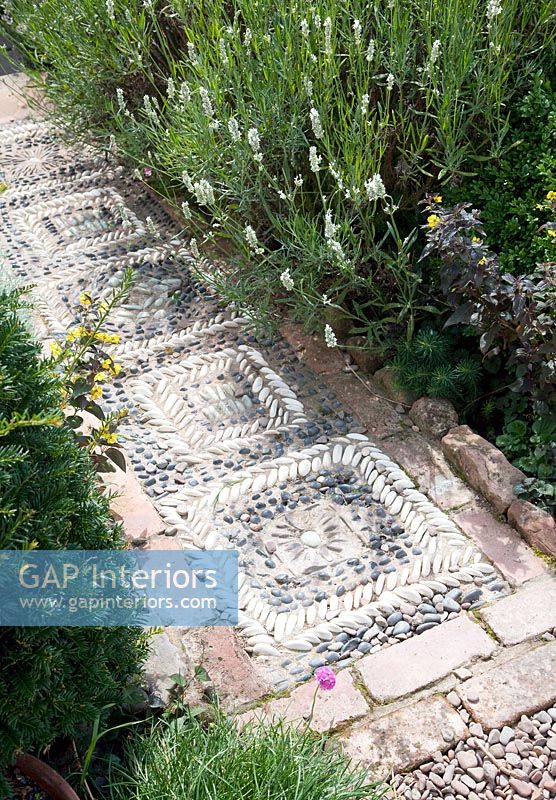 Detail of mosaic garden path 