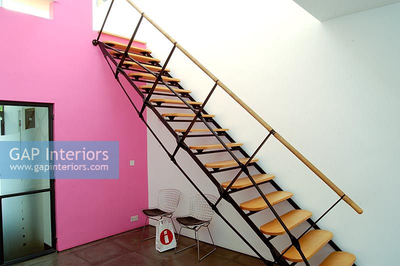 Contemporary hallway and staircase 