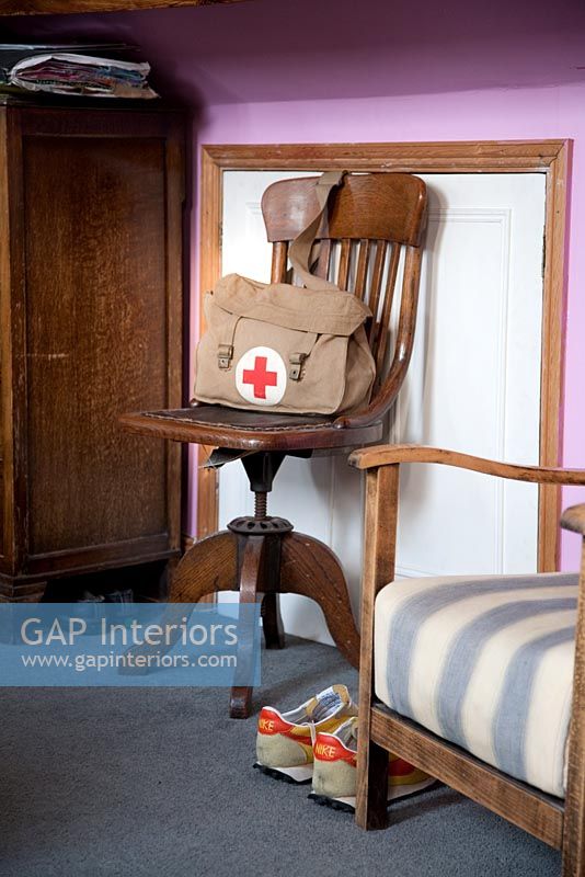 Vintage medical bag on chair 