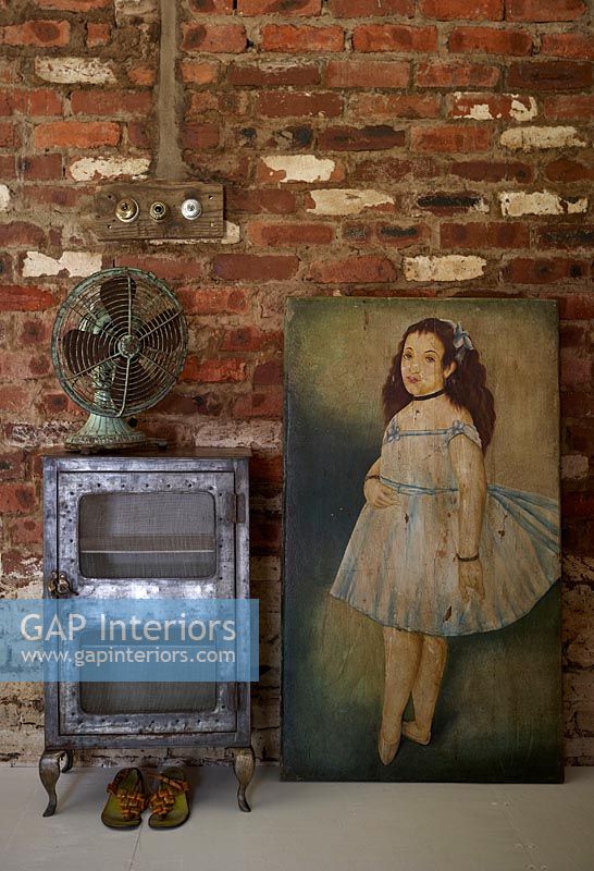 Vintage distressed furniture and painting 