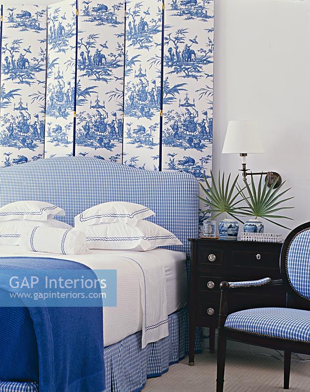 Classic blue and white bedroom