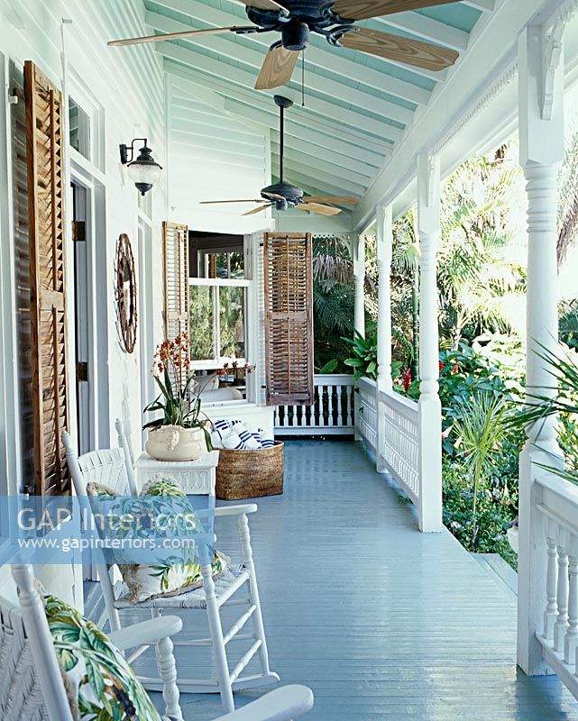 Classic veranda with rocking chairs