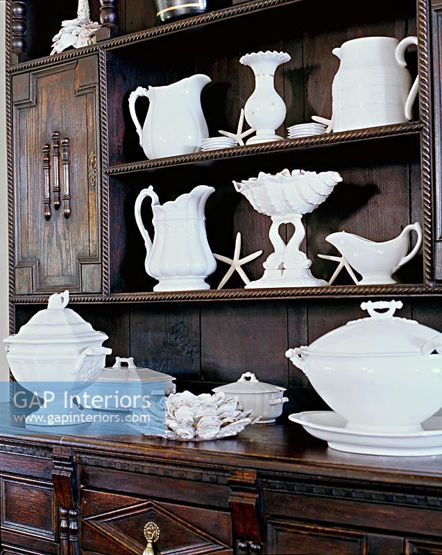 Classic dresser with white jugs