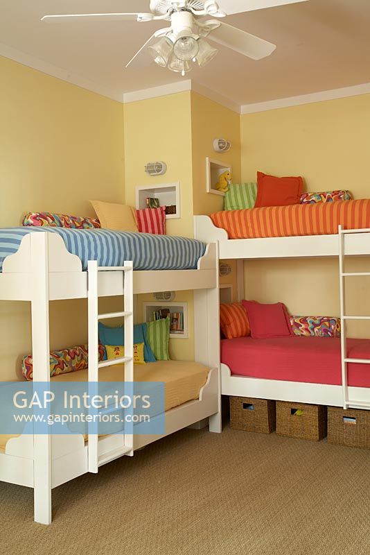 Bunk beds in childrens bedroom 