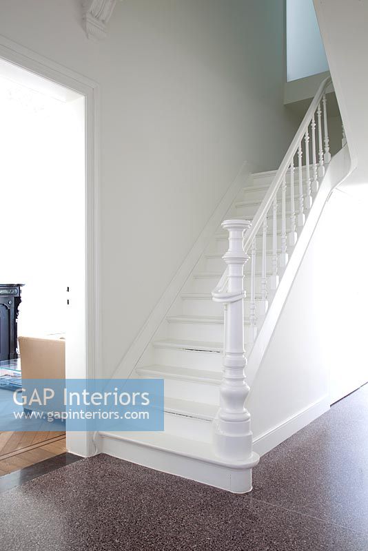 White painted classic staircase