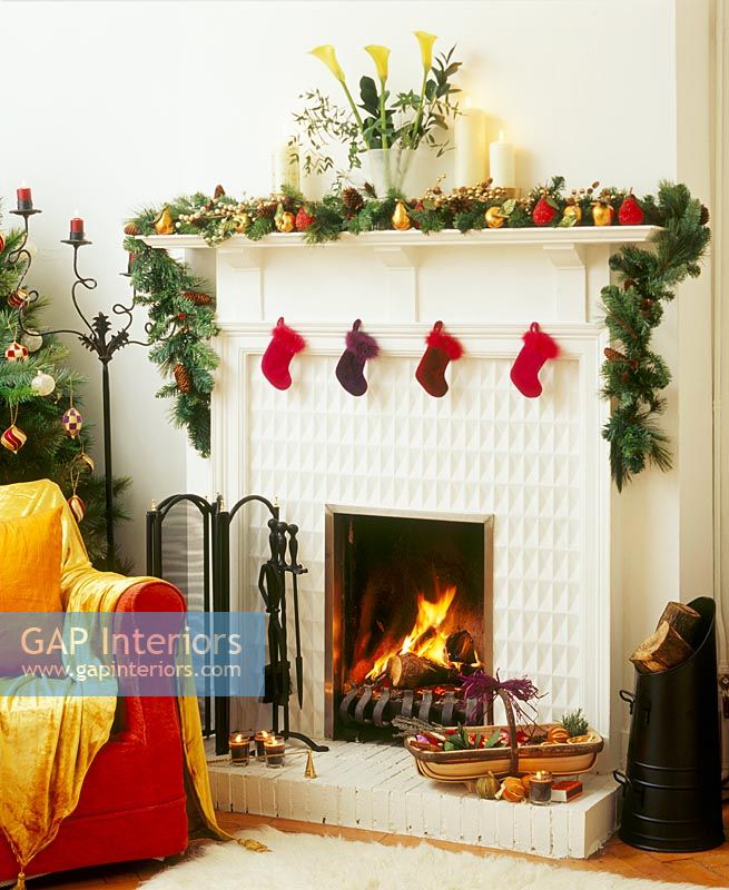 Decorated fireplace 