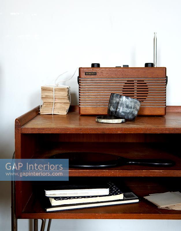 Vintage radio on sideboard 