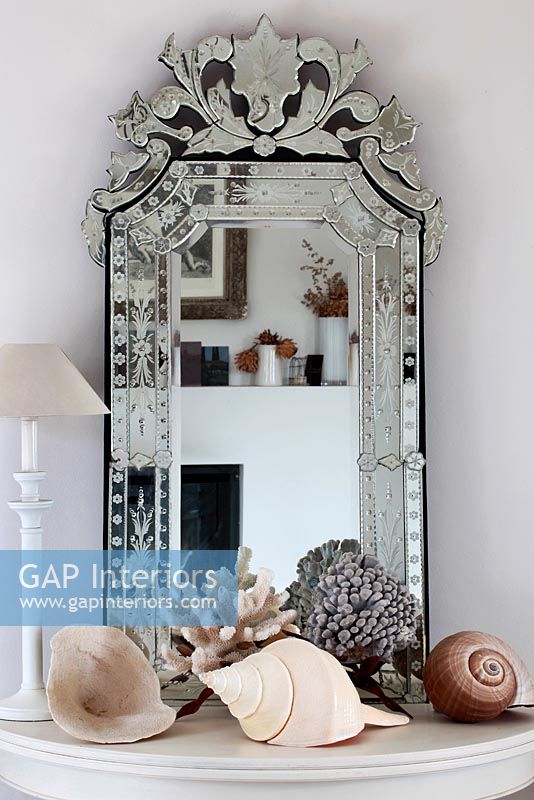 Detail of mirror and sea shells