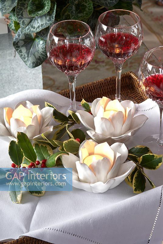 Decorative flower candle holders 