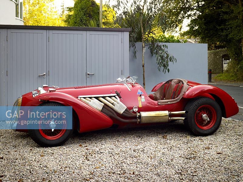 Red vintage sports car