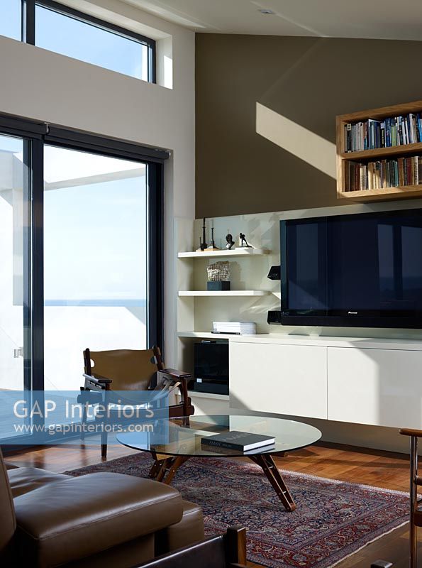 Television in modern living room 