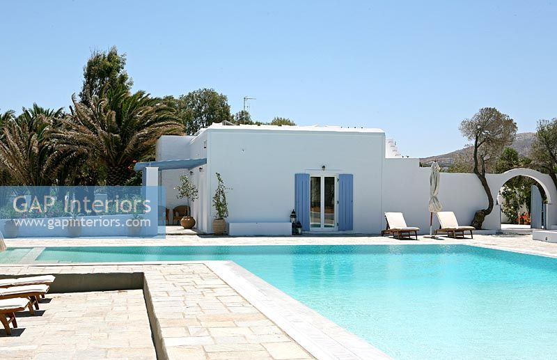 Swimming pool outside Greek villa 