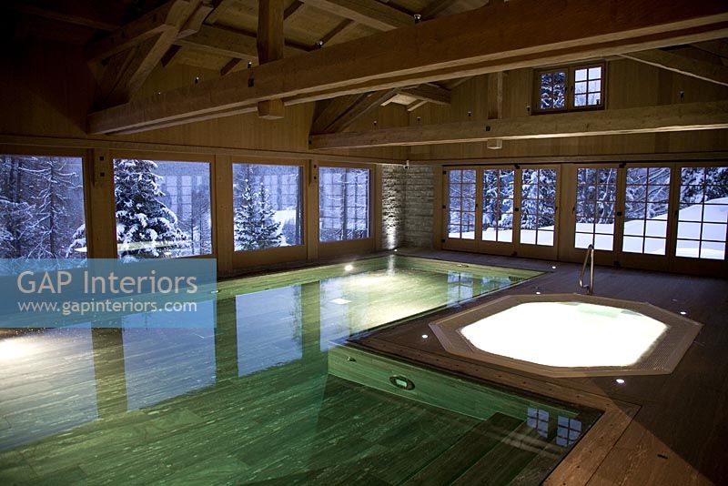 Indoor swimming pool and hot tub 