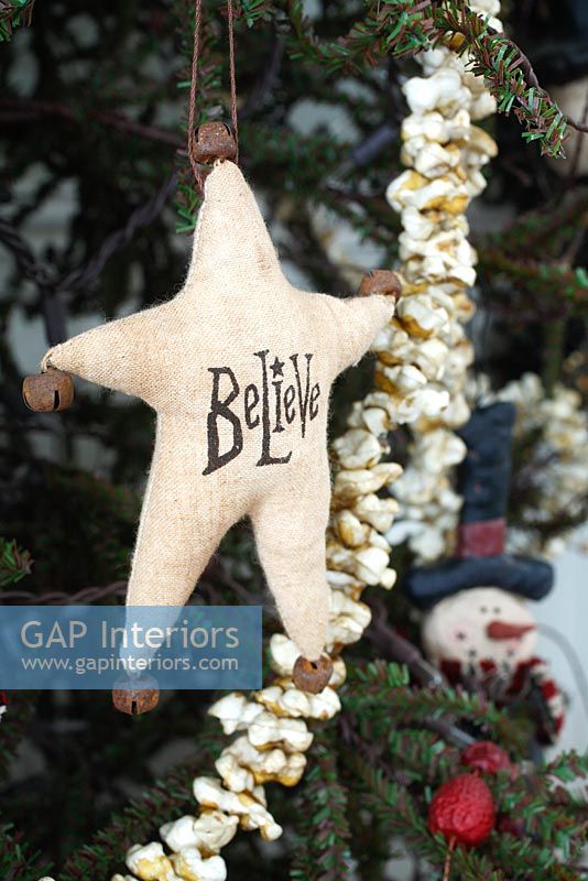 Detail of star Christmas tree decoration
