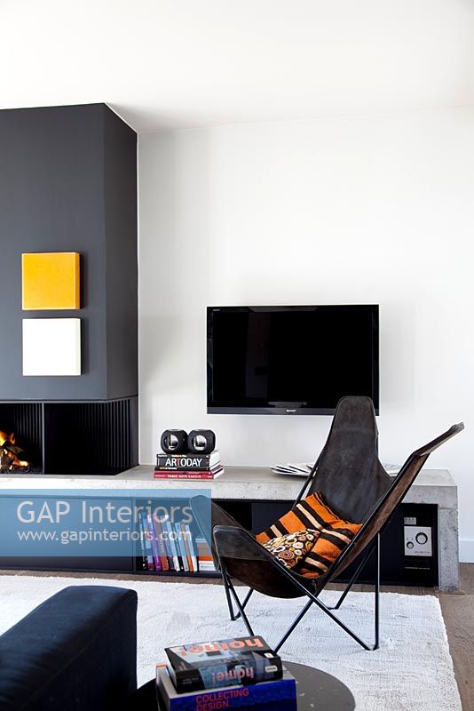 Designer chair in modern living room 