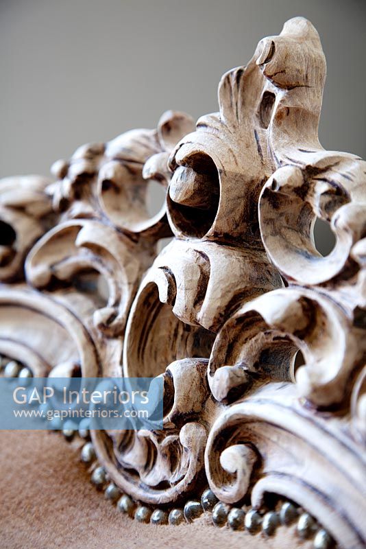 Decorative wooden carving on furniture 