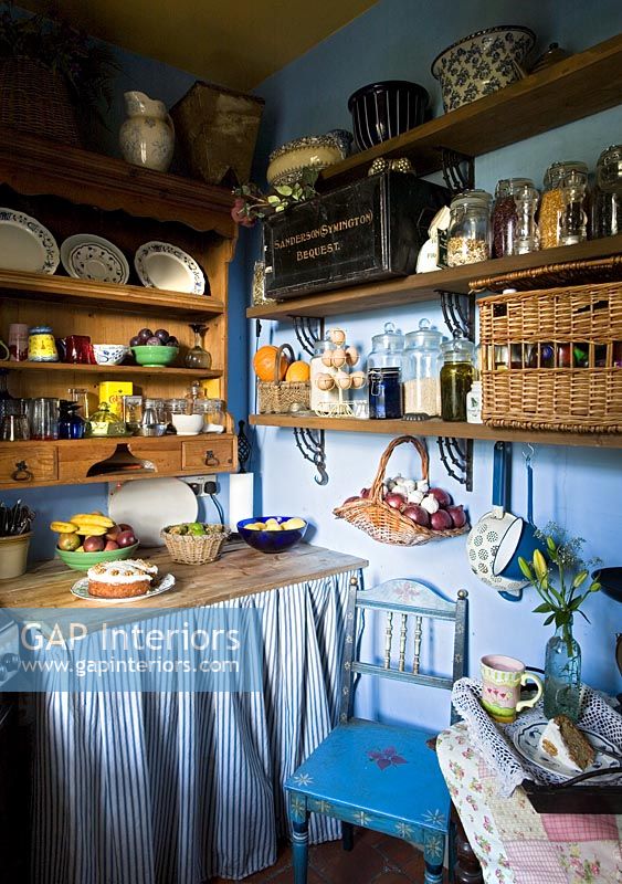 Blue country kitchen 