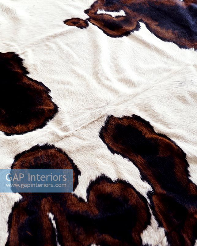 Detail of cowhide rug