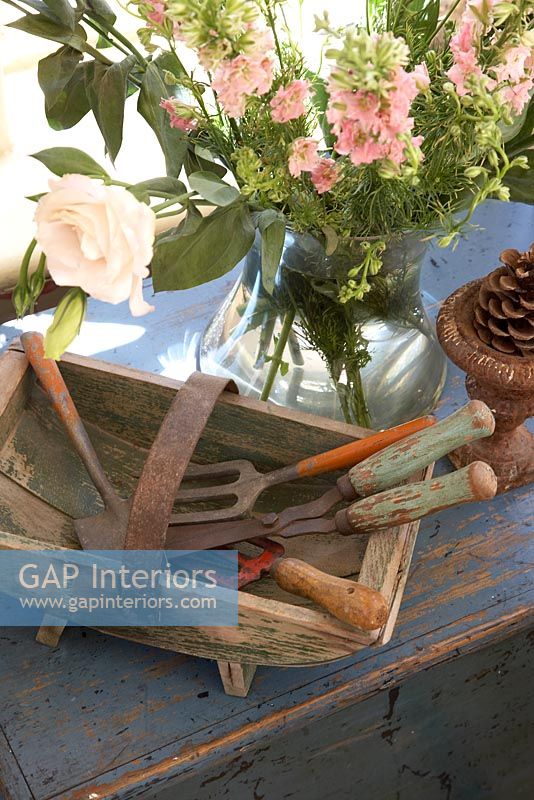Garden trug and tools 