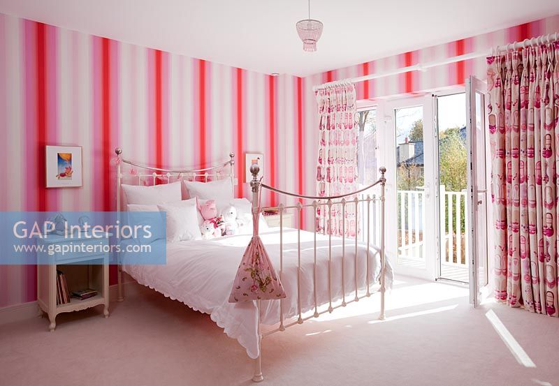 Pink themed bedroom