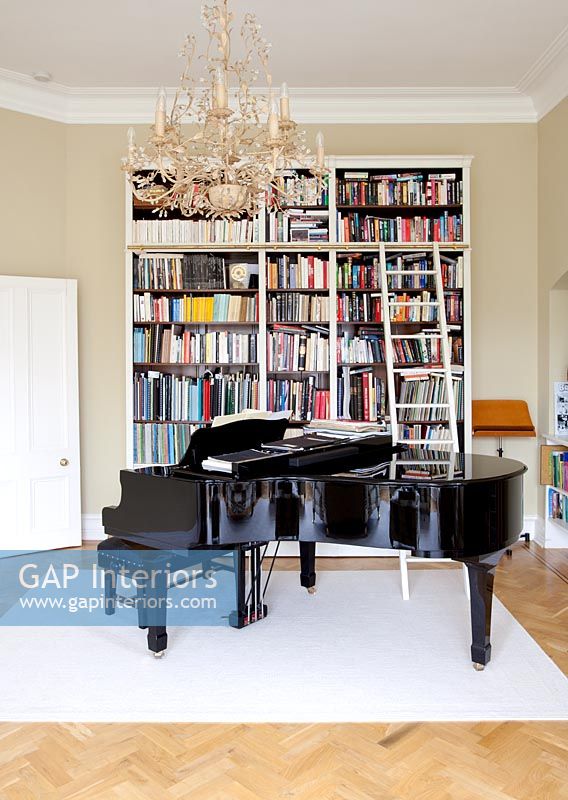 Music room with grand piano