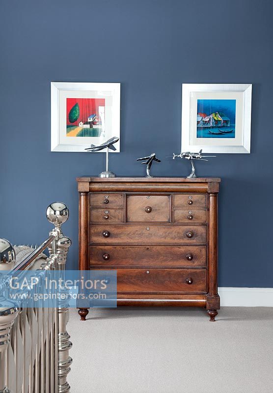 Chest of drawers with aeroplane models